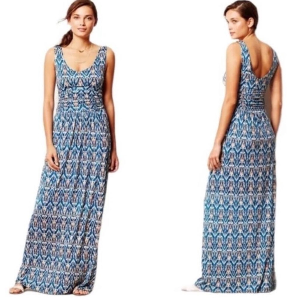 VANESSA VIRGINIA | Blue Printed Maxi Dress Sz S